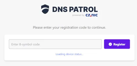 Zadání registračního kódu po prvním spuštění.