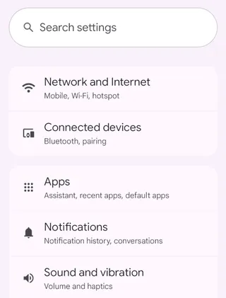 Device settings.