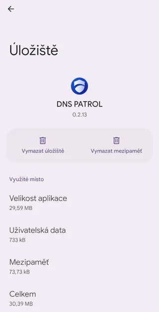 Úložiště aplikace.