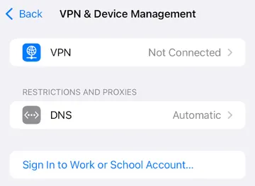 The DNS entry is set to Automatic by default.