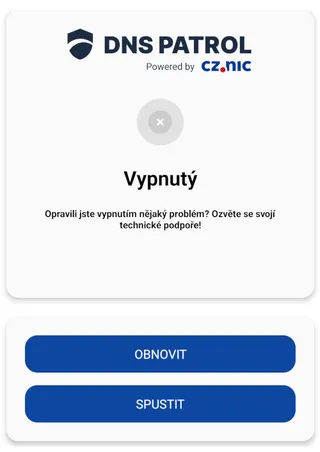 Stav Vypnutý.